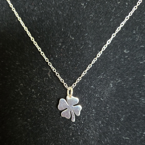 Sterling Silver 4-Leaf Shamrock Pendent - Picture 2 of 5